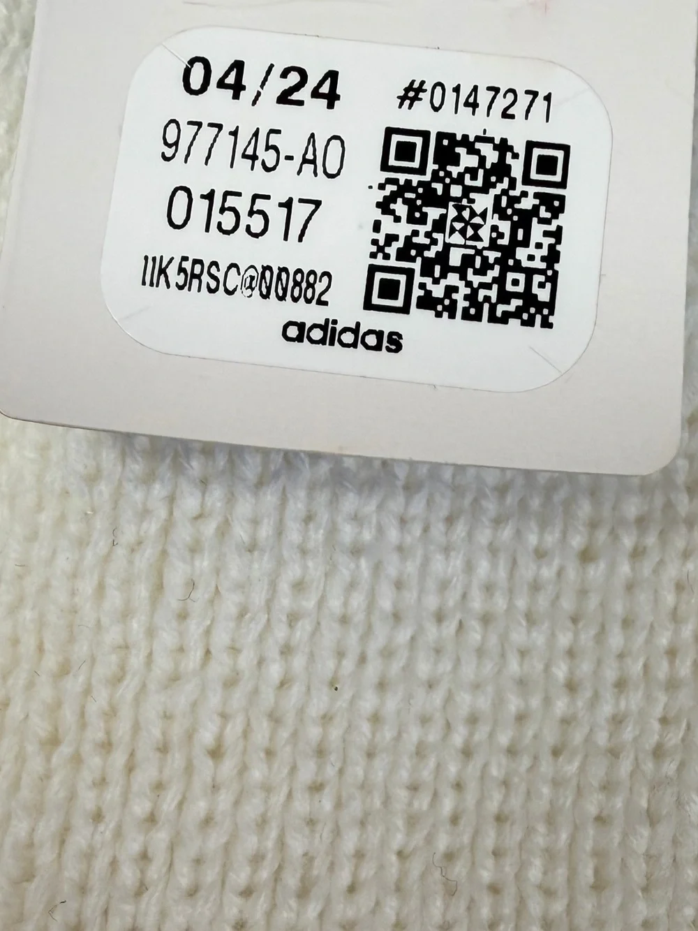 Adidas Trefoil Beanie Embroidered White Black One Size Unisex Knit Hat New W Tag